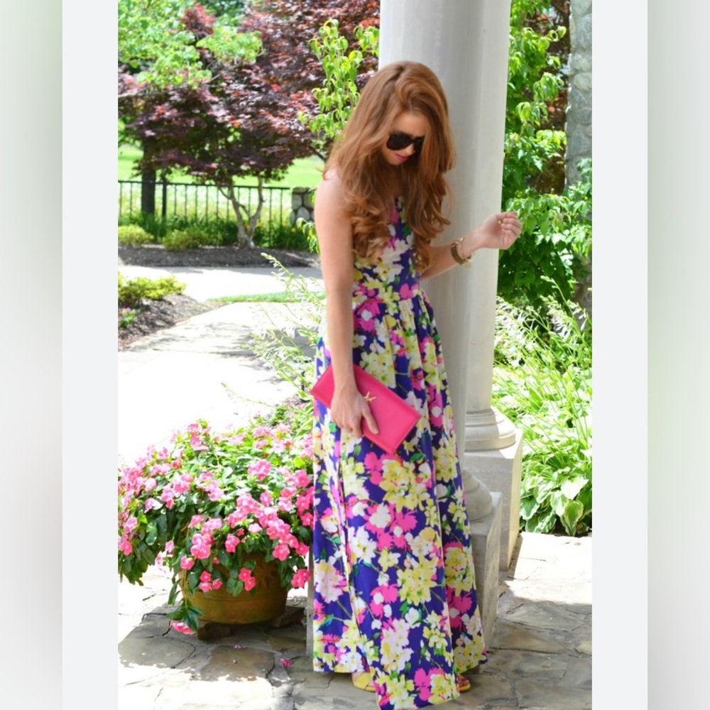 Yumi‎ Kim Silk Floral Maxi Dress Vacation Beach